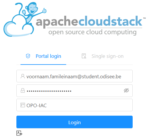 CloudStack login